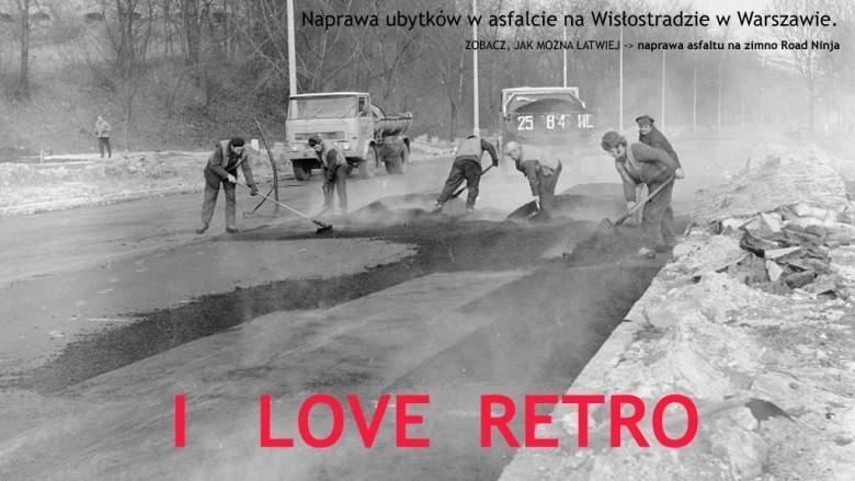 Polskie drogi w czasach PRL - dziury to była norma.